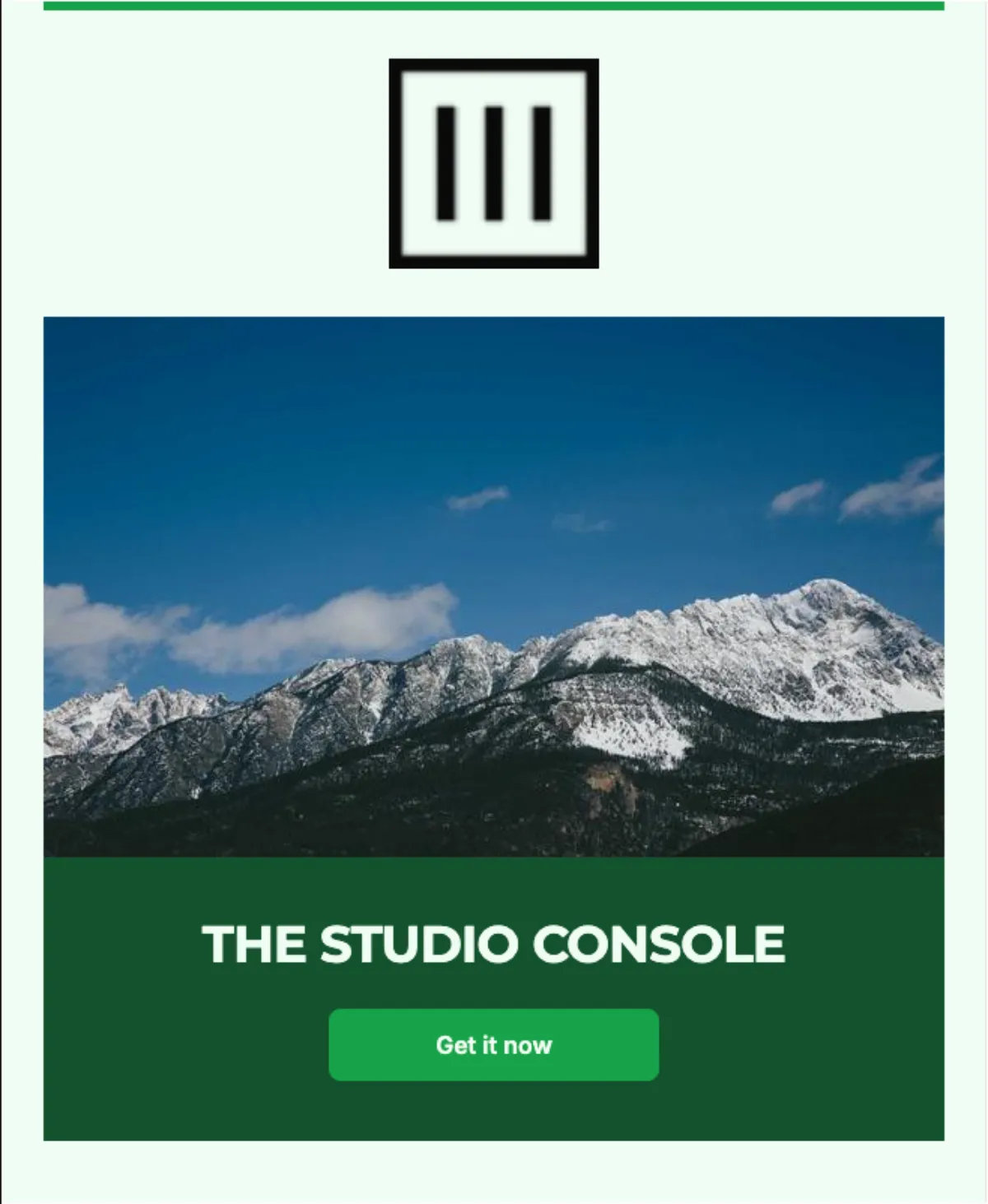 A real AI-designed ecommerce product email built in EmailTemple — one hero product shot, a single benefit-led story and one call-to-action button