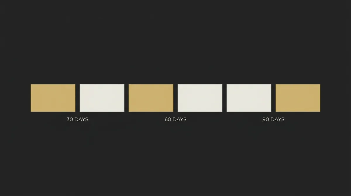 A representation of engagement windows (30/60/90 days) as a sorting mechanism