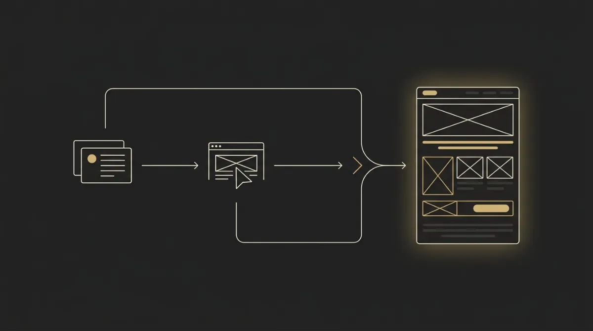 A written brief moving through an editing loop and out as a finished, branded email layout