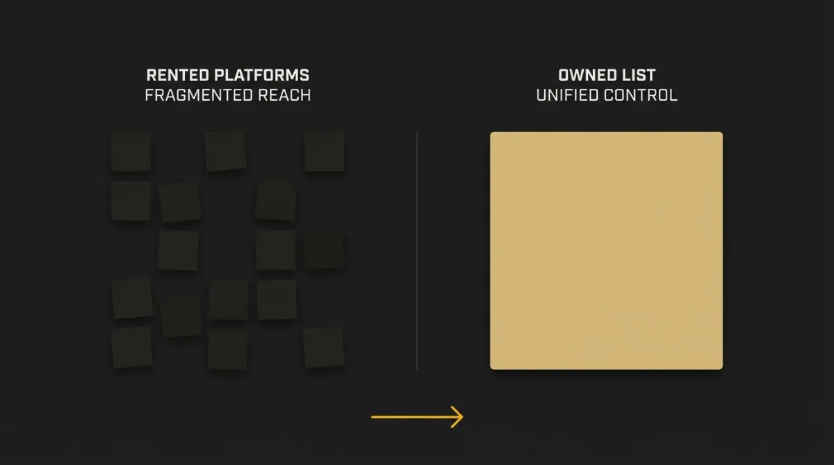 Owned versus rented audiences: a list you control versus a feed someone else does