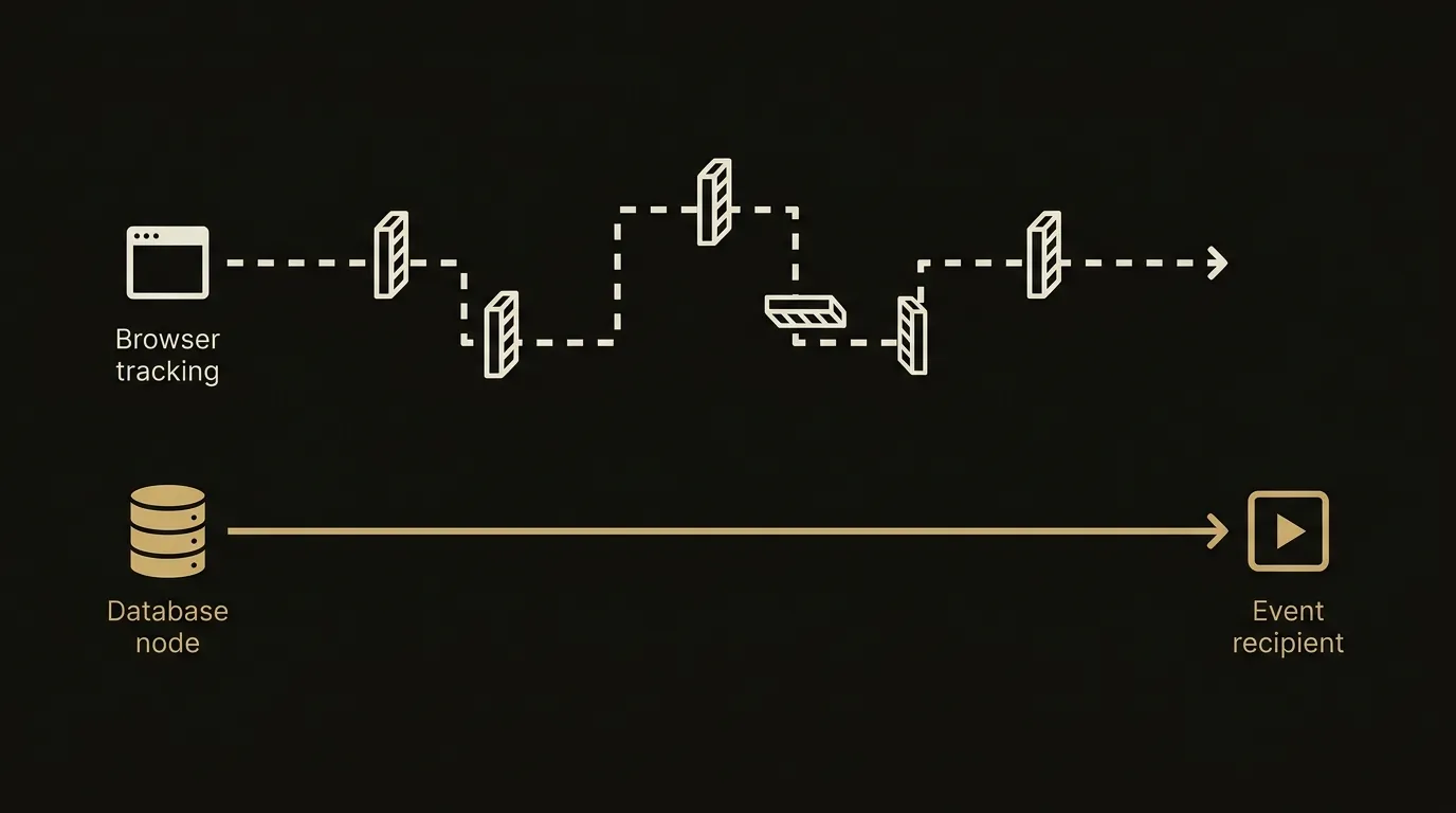 Comparative schematic diagram showing a broken dashed data line versus a solid, continuous gold line.