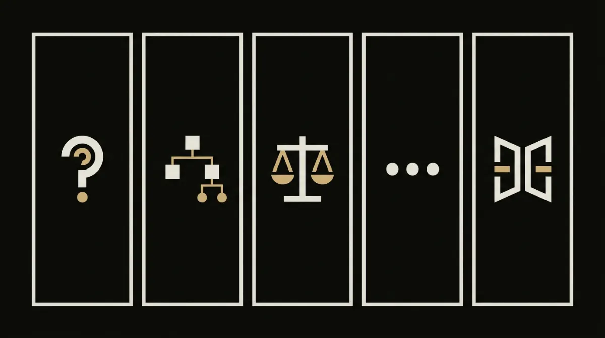 Diagram of the five editorial frameworks designed for newsletter consistency