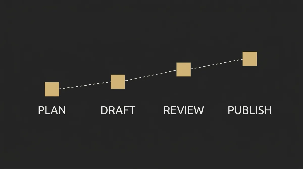 Diagram of the 4-week system for building a sustainable newsletter cadence