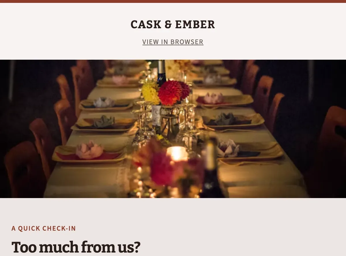 Preference Check-In re-engement email template for Mailchimp