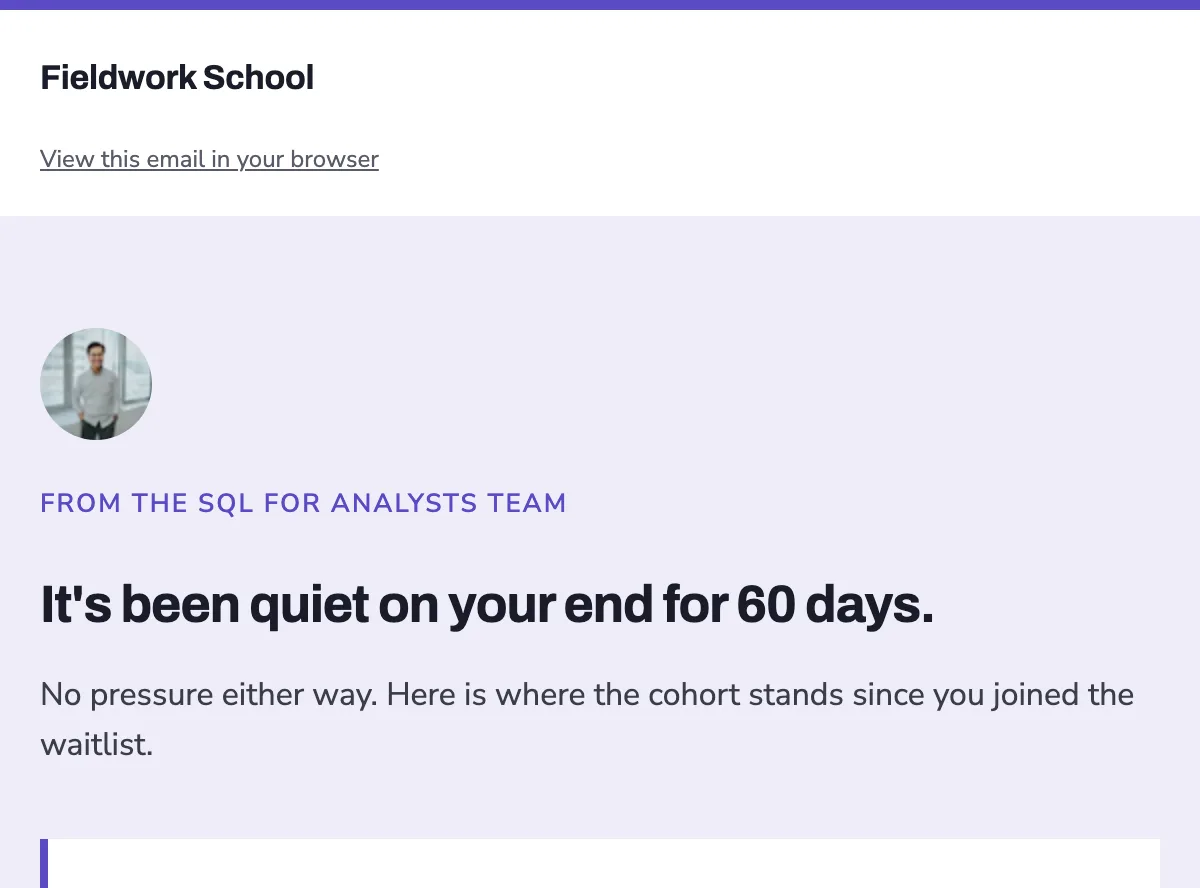 The FOMO and Social Proof Nudge re-engagement template for Mailchimp