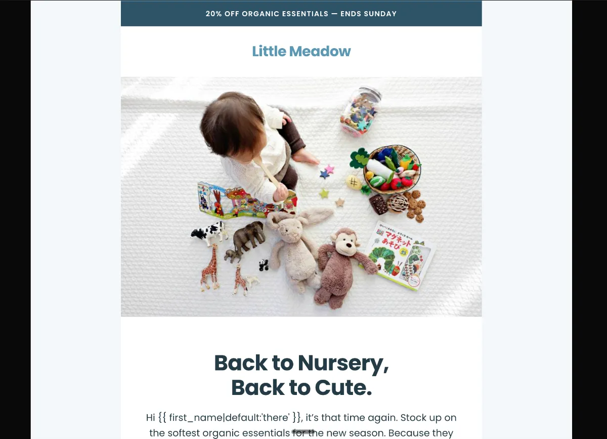 Back-to-nursery organic sale — Klaviyo
