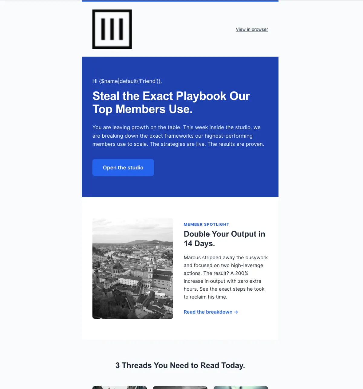 Community-focused newsletter — MailerLite