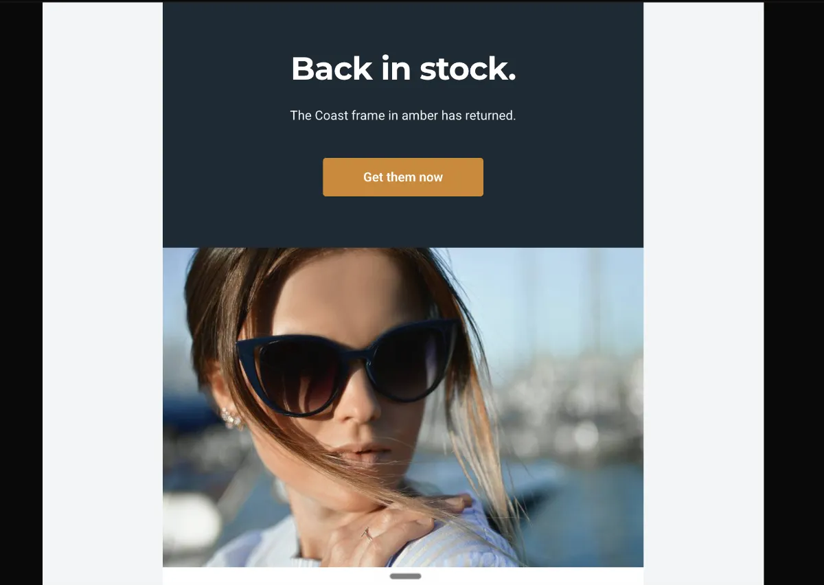 Restocked frame back in stock — Klaviyo