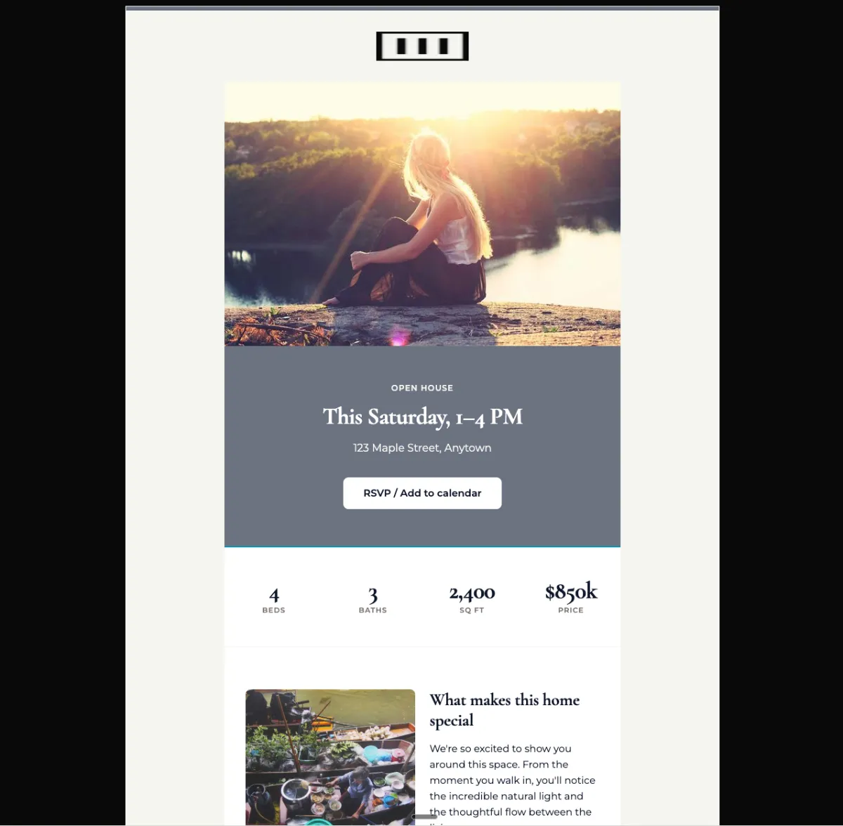 Open house invitation — Mailchimp