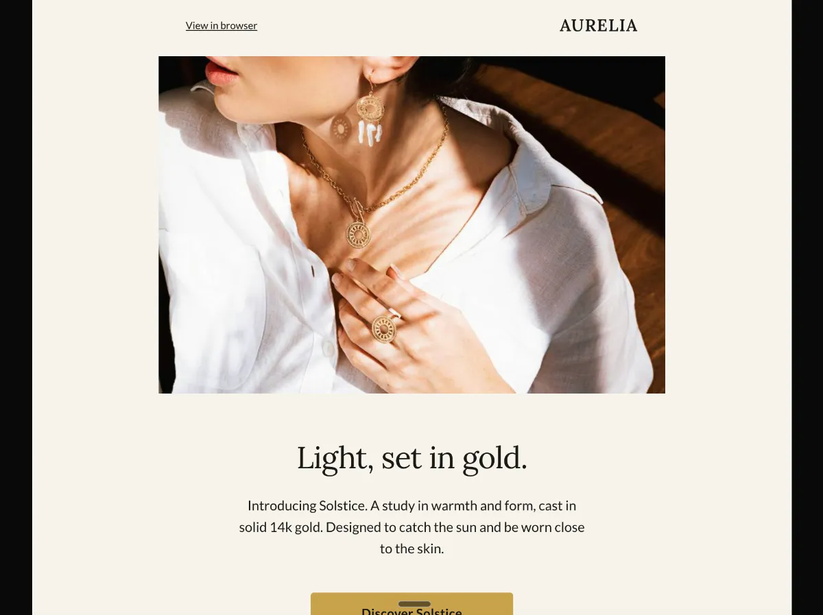 Fine jewelry collection launch — Klaviyo