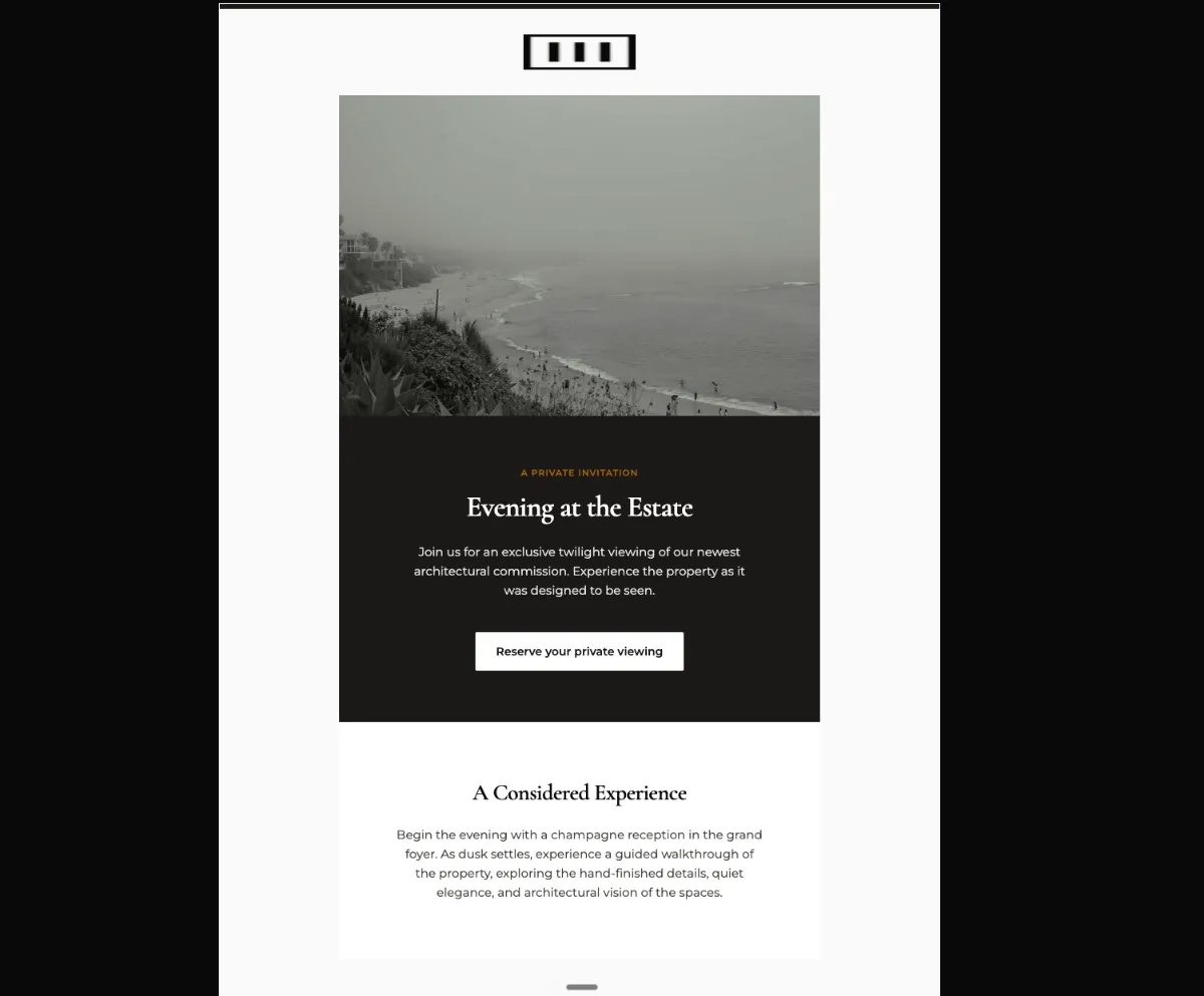 Private viewing invitation — Mailchimp