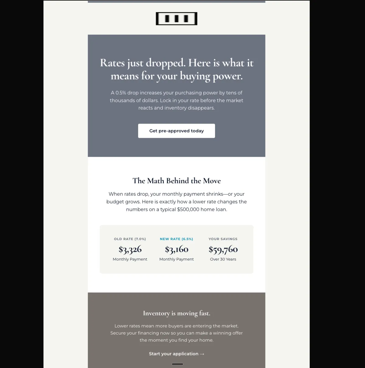 Mortgage rate drop alert — Mailchimp