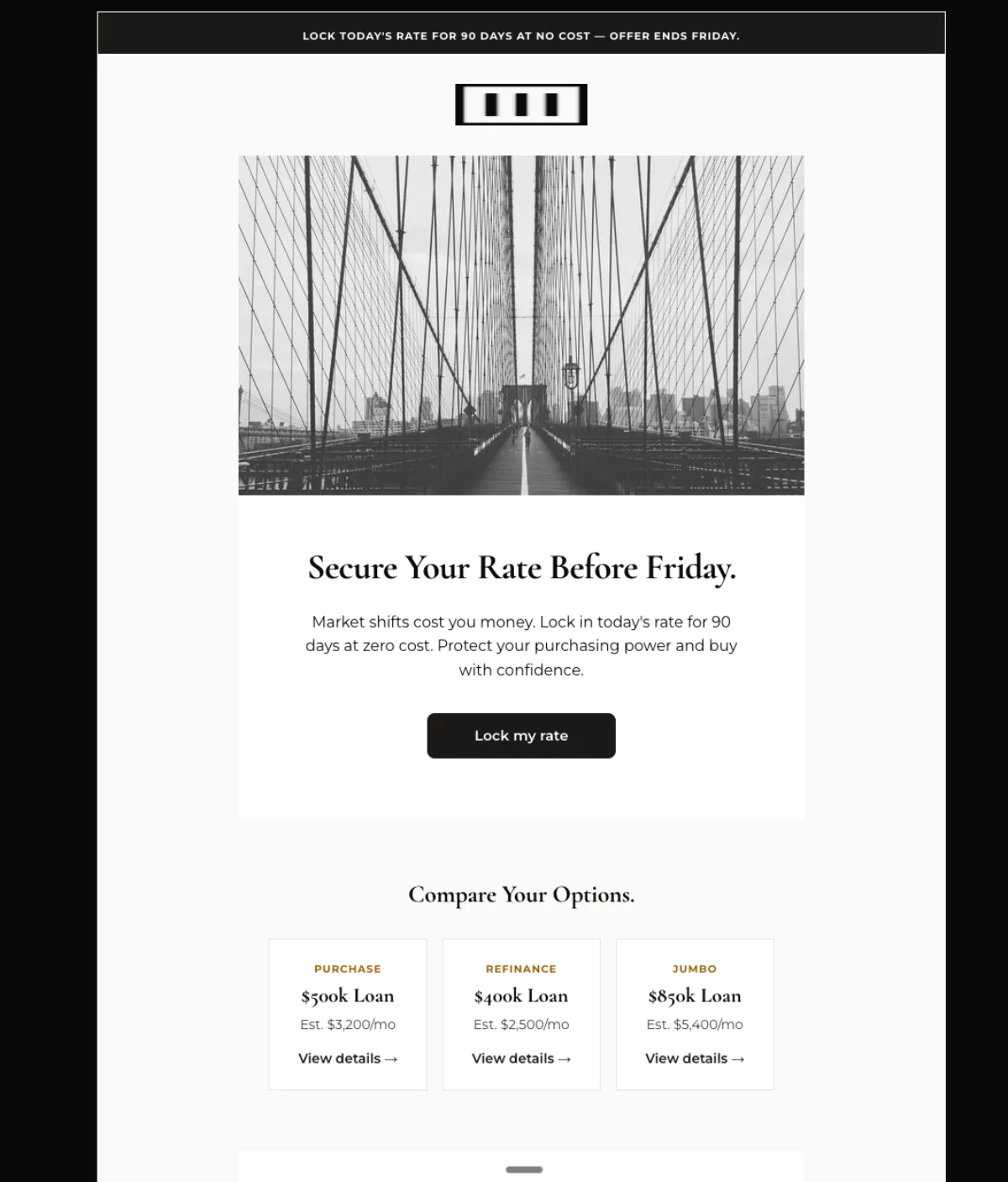 Rate lock offer, ends Friday — Mailchimp