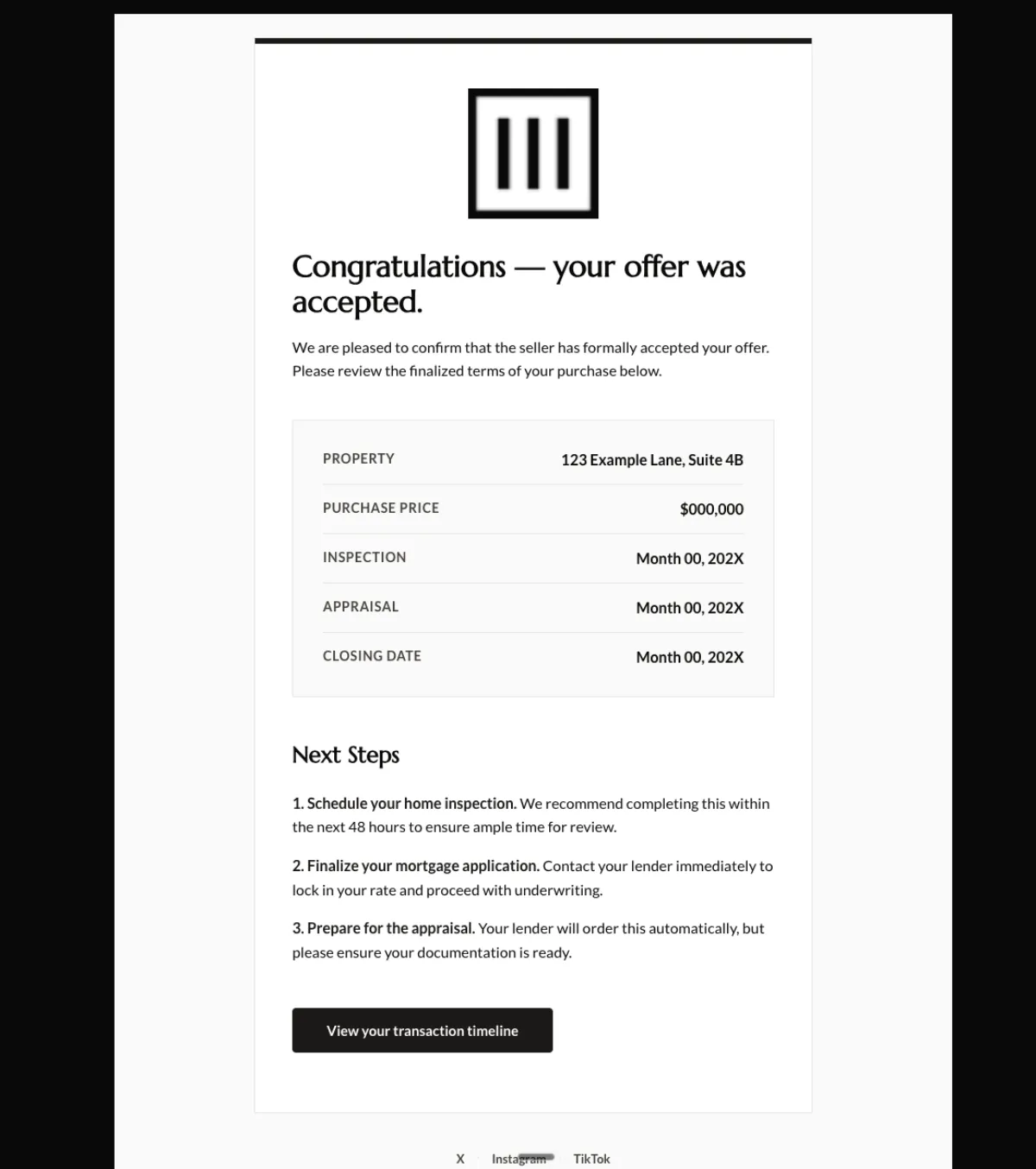 Offer accepted confirmation — Mailchimp