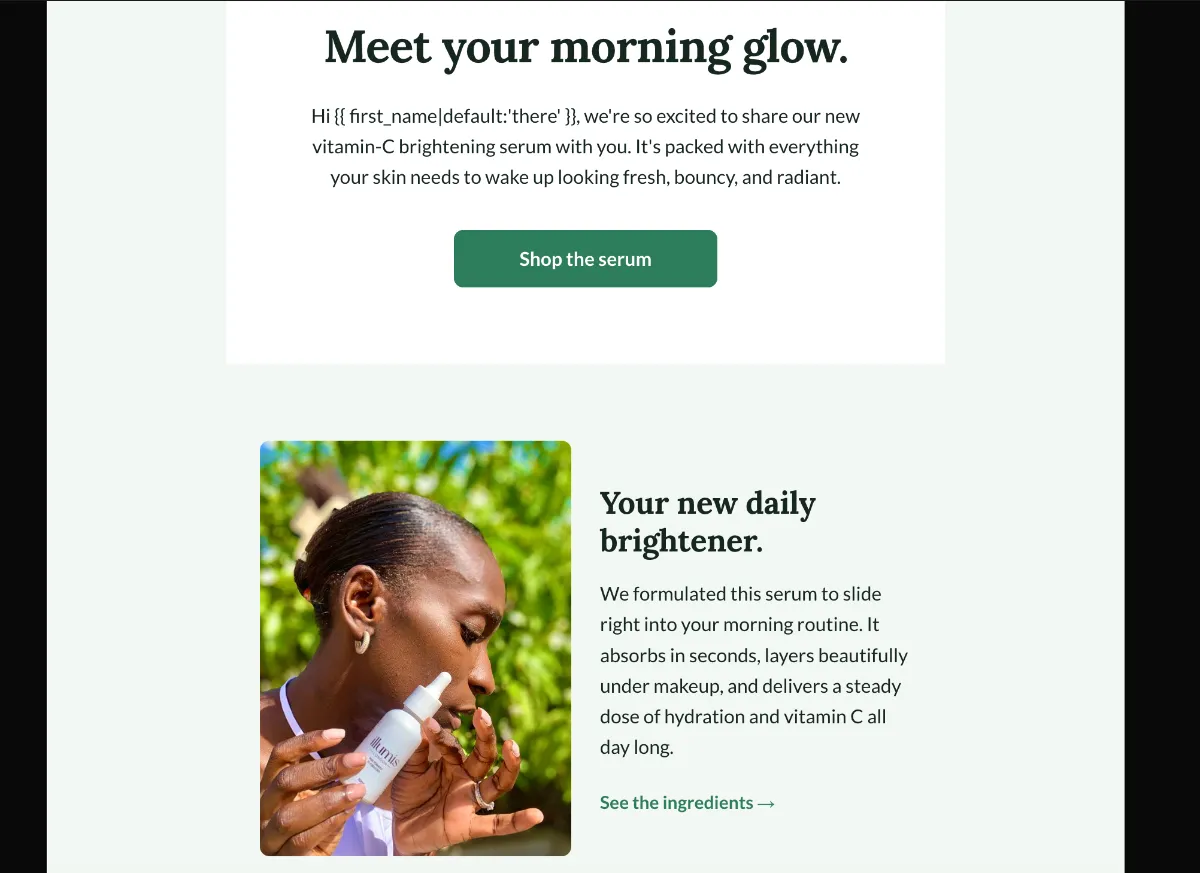 Vitamin-C serum launch — Klaviyo